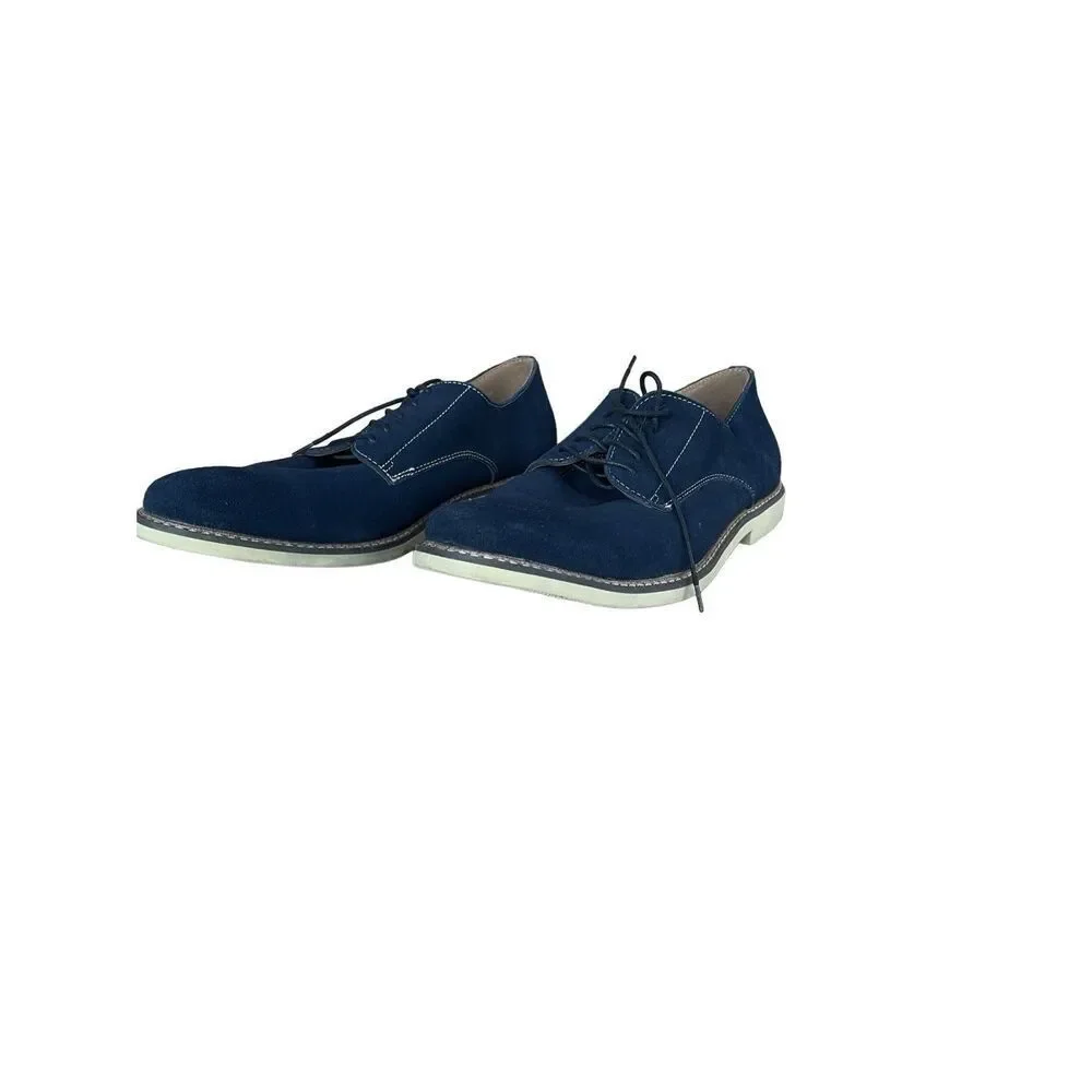 Banana Republic Mens Blue Lace Up Suede Oxford Dress Shoes Size 12